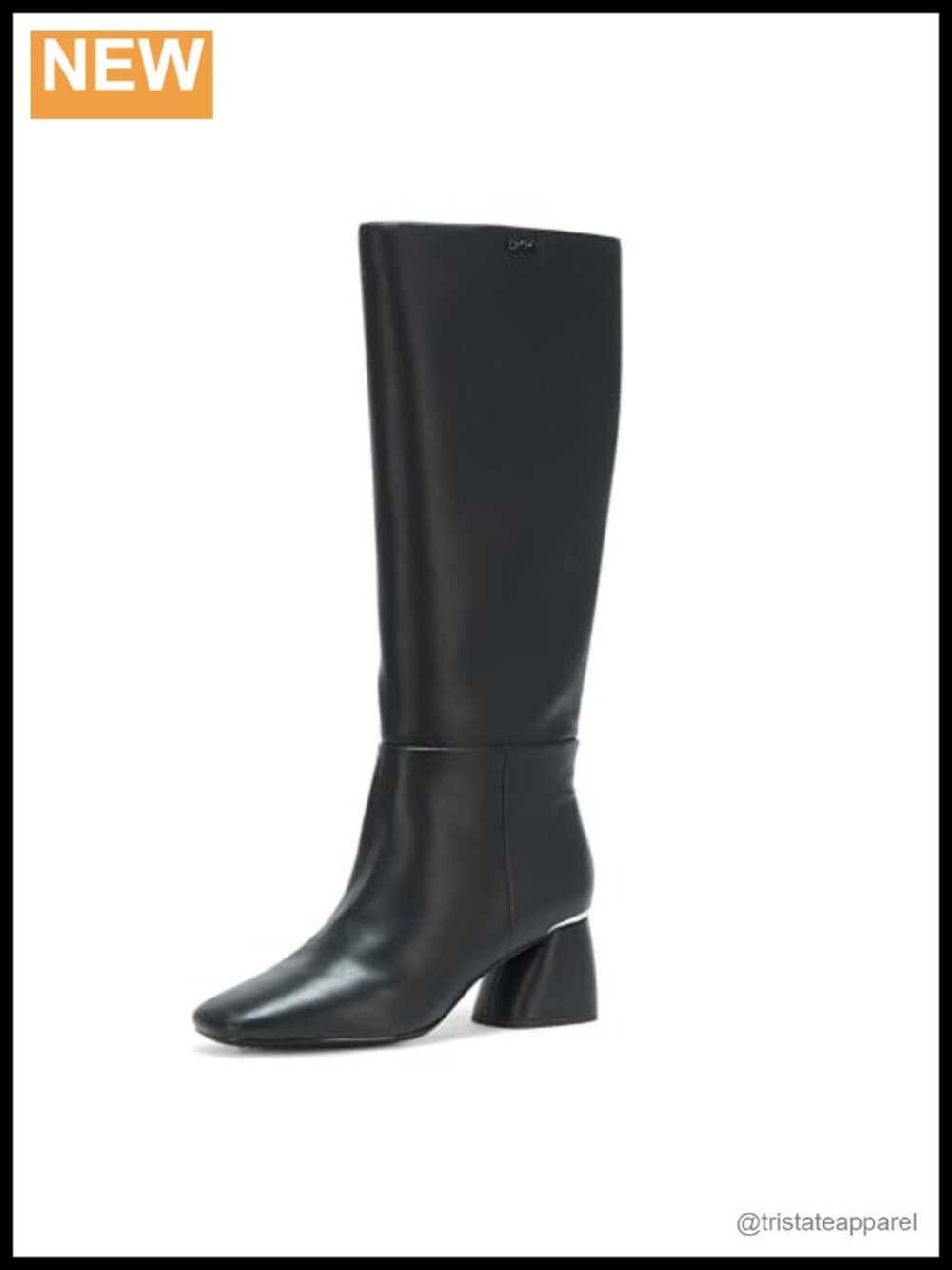 Knee High Heeled Riding Boots Leather Stacked Heel Equestrian Style